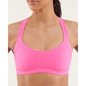 Lululemon Run Sprint Sports Bra Racerback Pinkelicious Hot Pink